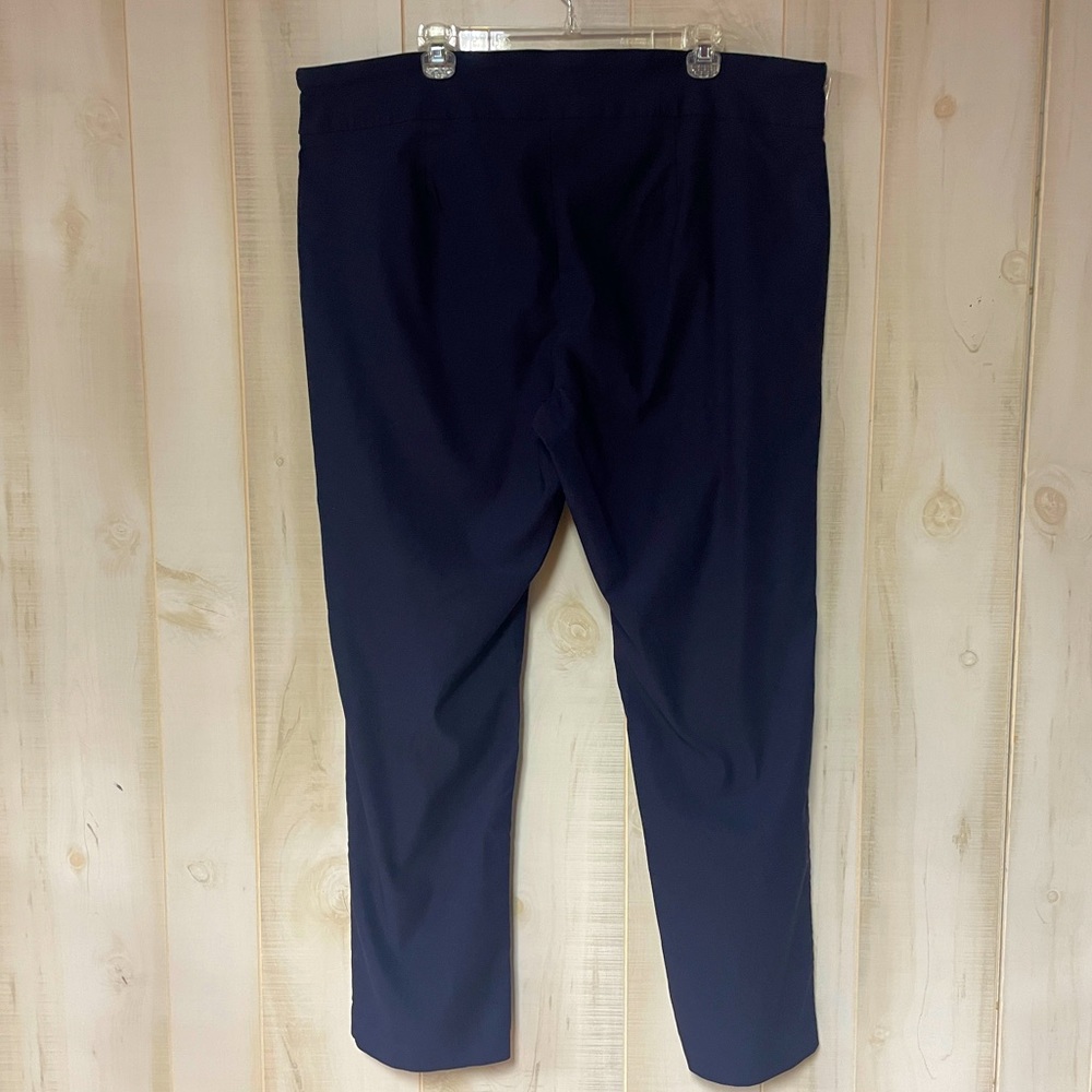 Counterparts Navy Blue Wide Waistband Straight Leg Stretch Pants Sz 22W - Picture 2 of 6